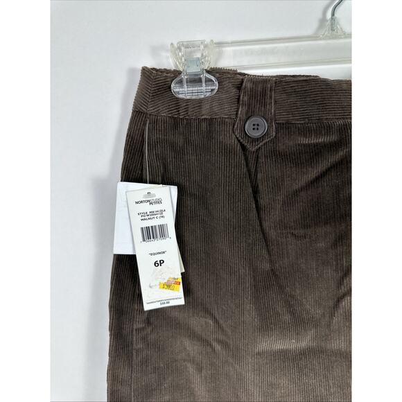 NWT NortonStudio Petites Corduroy Brown Fall Leaves Midi Skirt Size 6P Vintage - Picture 10 of 16